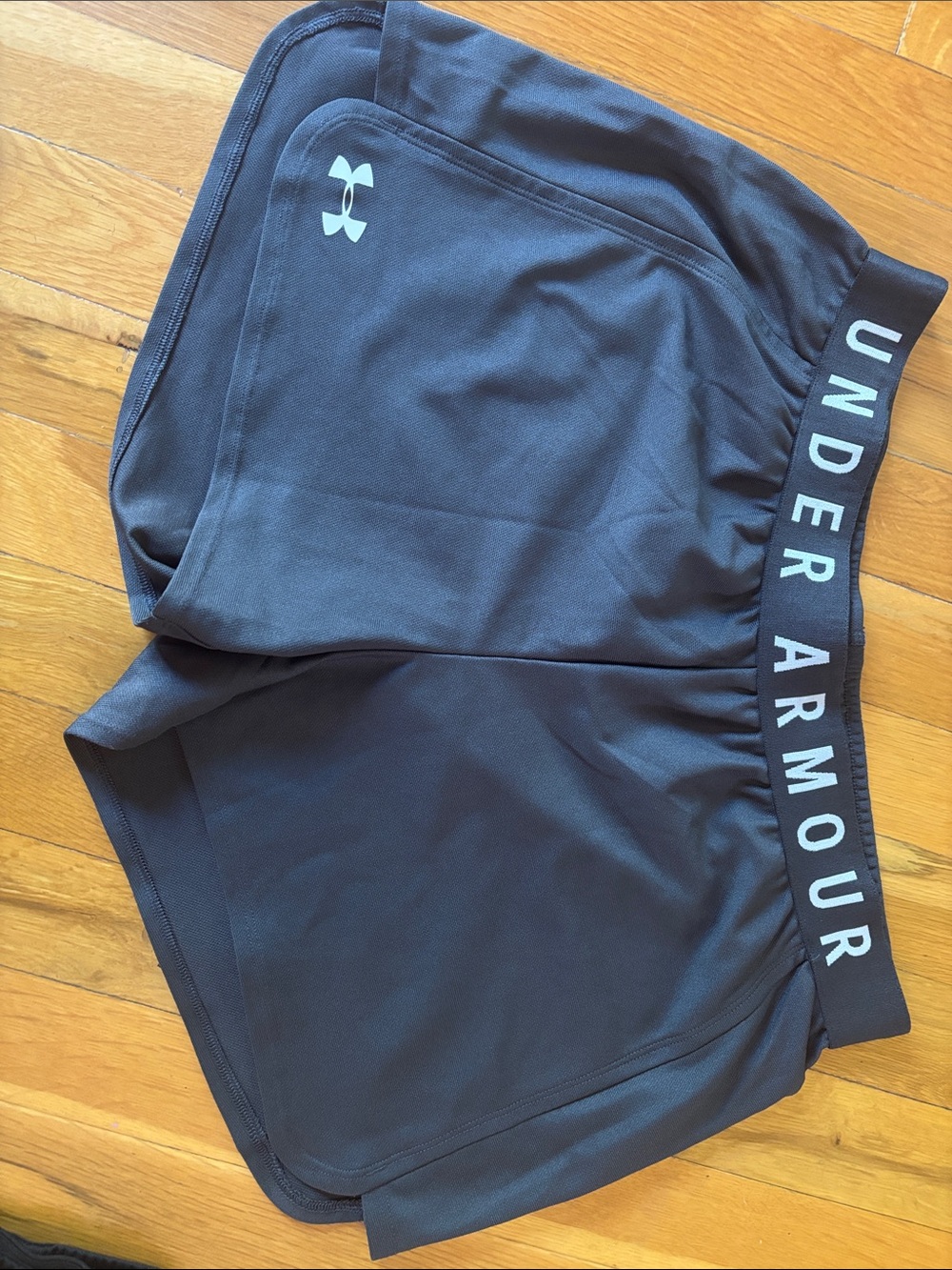 Under Armour Black Logo Elastic-Waist Performance Shorts